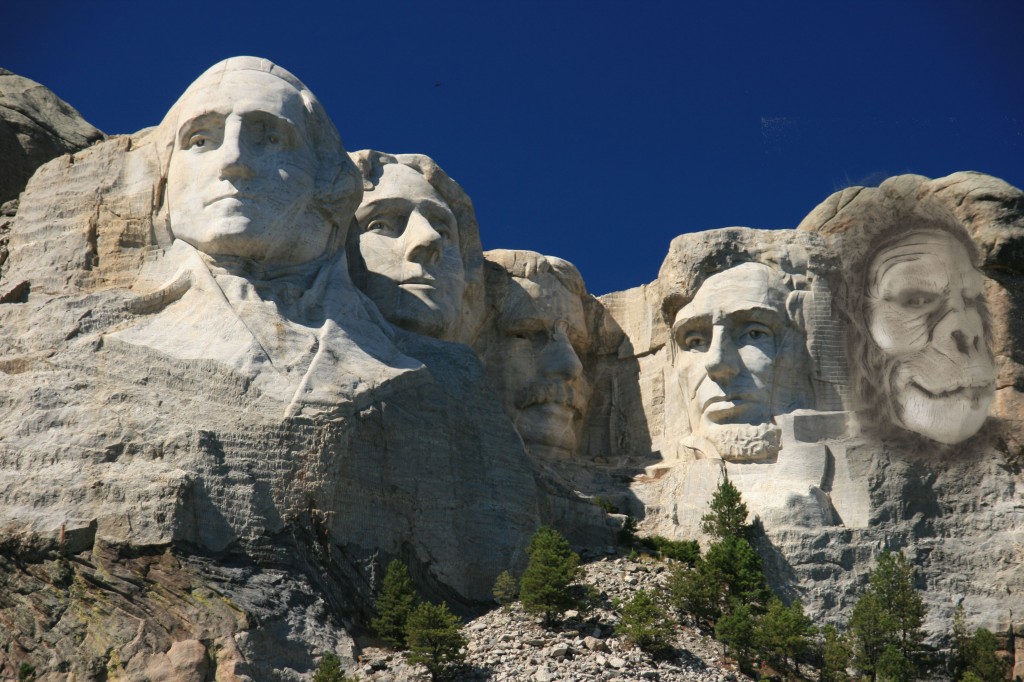mount rushmore with gorilla